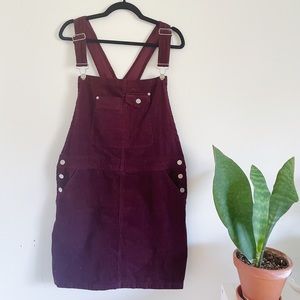 ASOS Oxblood Pinafore Corduroy Dress